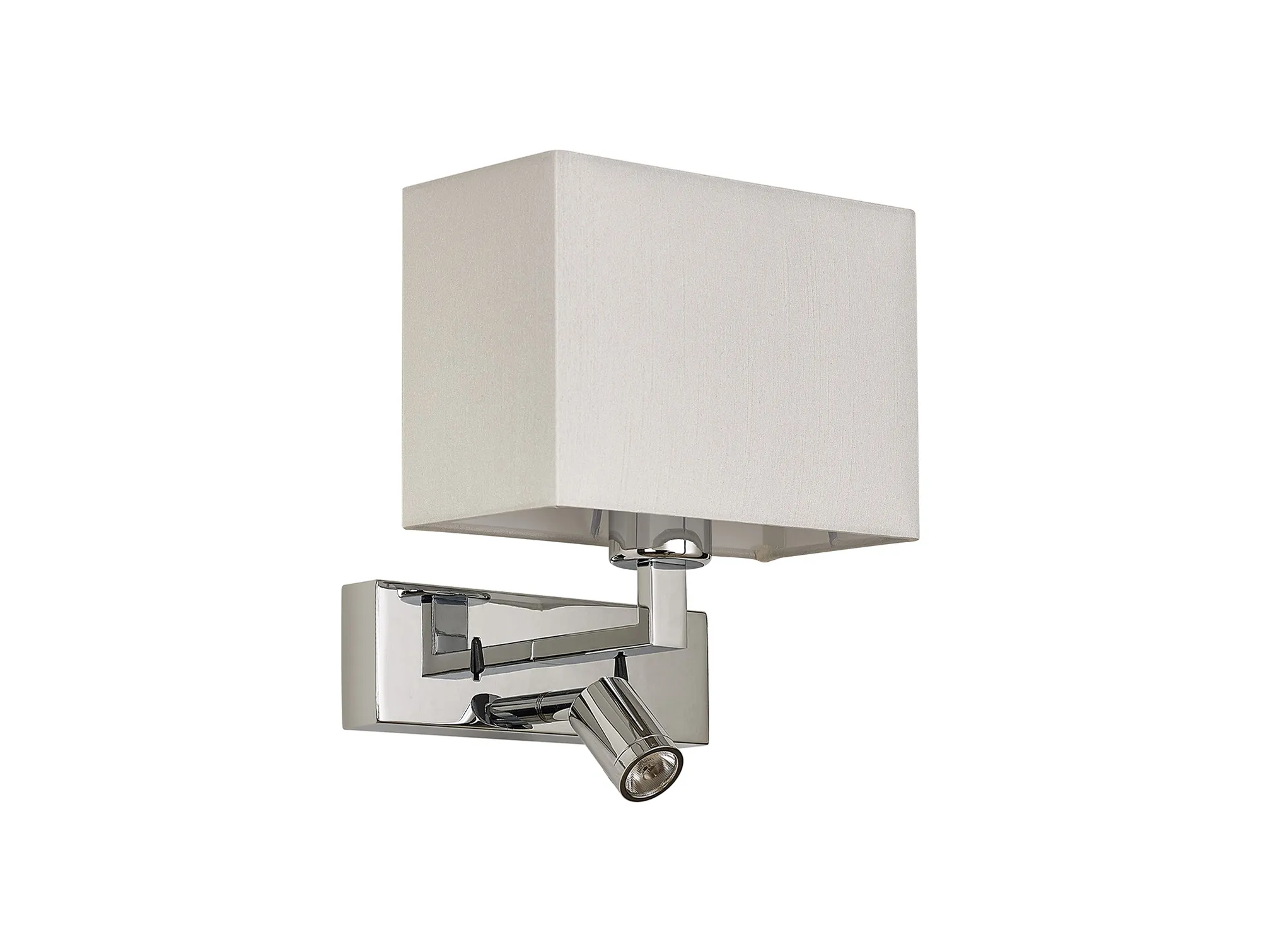 Serena Rectangular, 200 x 100 x 140mm Faux Silk Fabric Shade, White D0879  Deco Serena